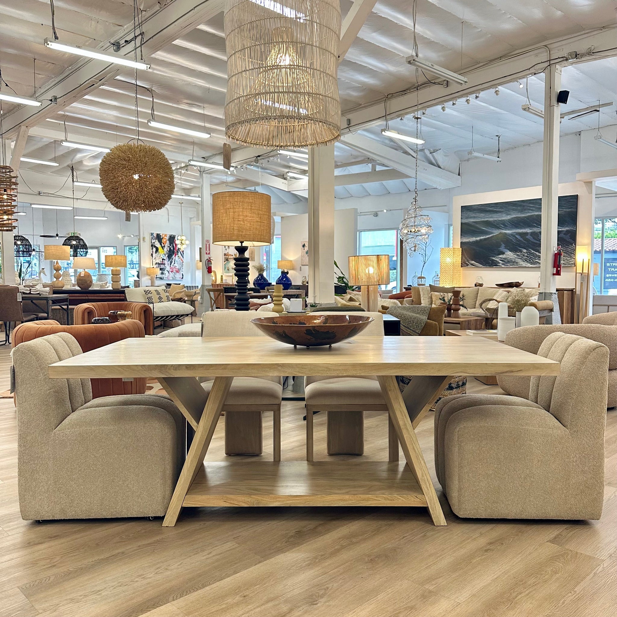 Dining Table (BB220), Dining Chairs (34024-caml)